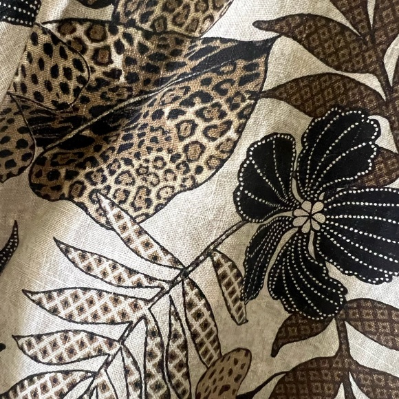 Hot Cotton Leopard Print linen Top - Picture 4 of 5